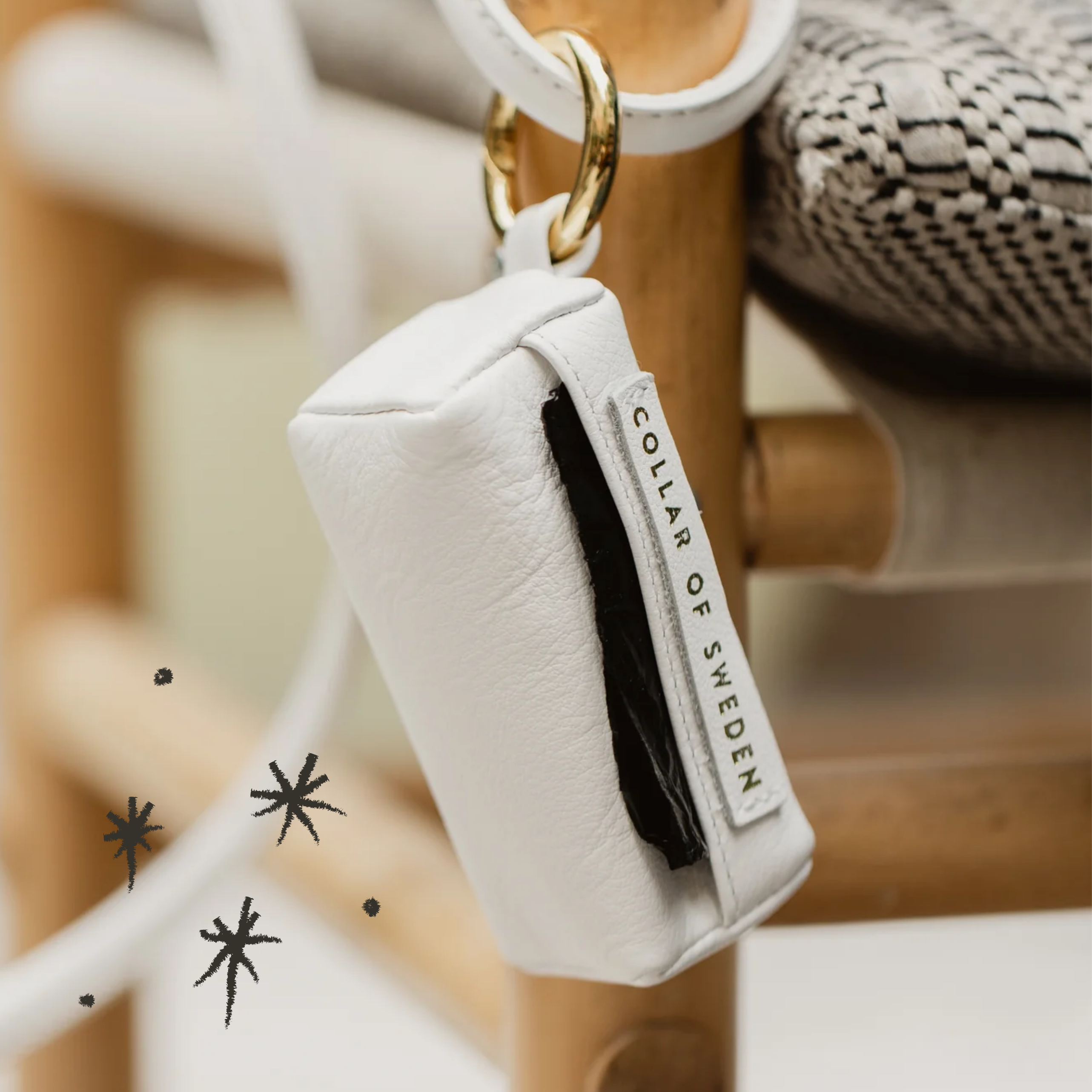 Leder-Kotbeutelspender 'White'