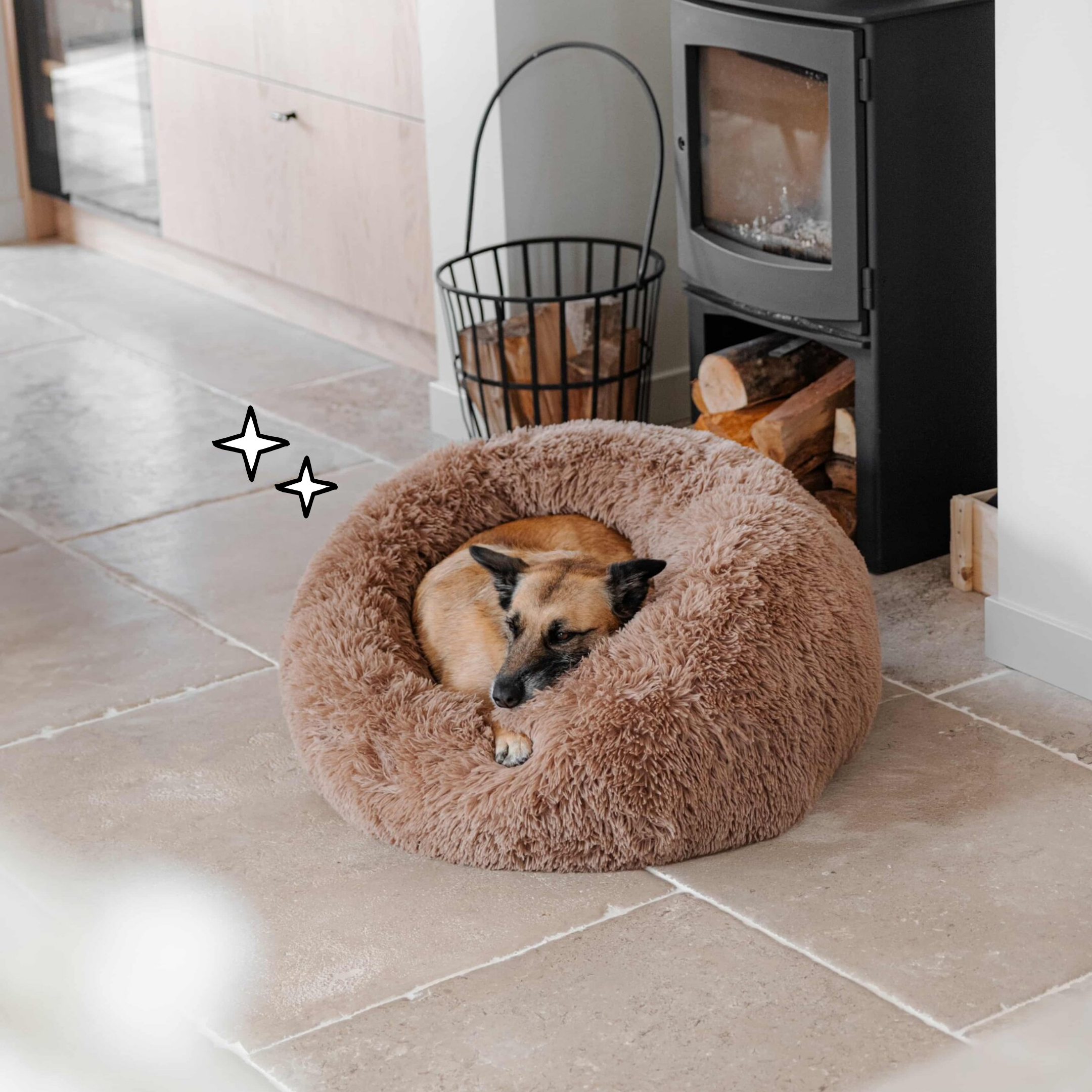 Hundebett 'Fuzz Hellgrau'