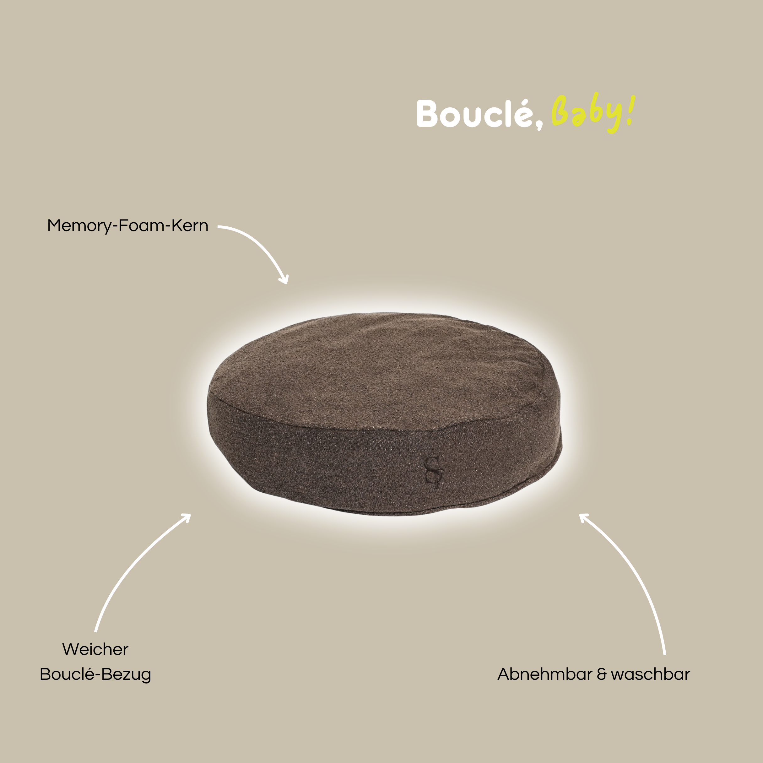 Bouclé Liegekissen 'Lana'