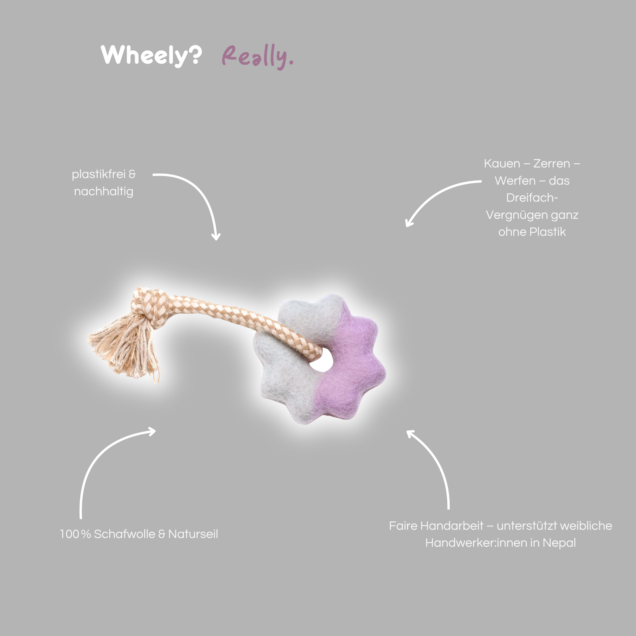 Filzspielzeug 'Wheely Lilac'