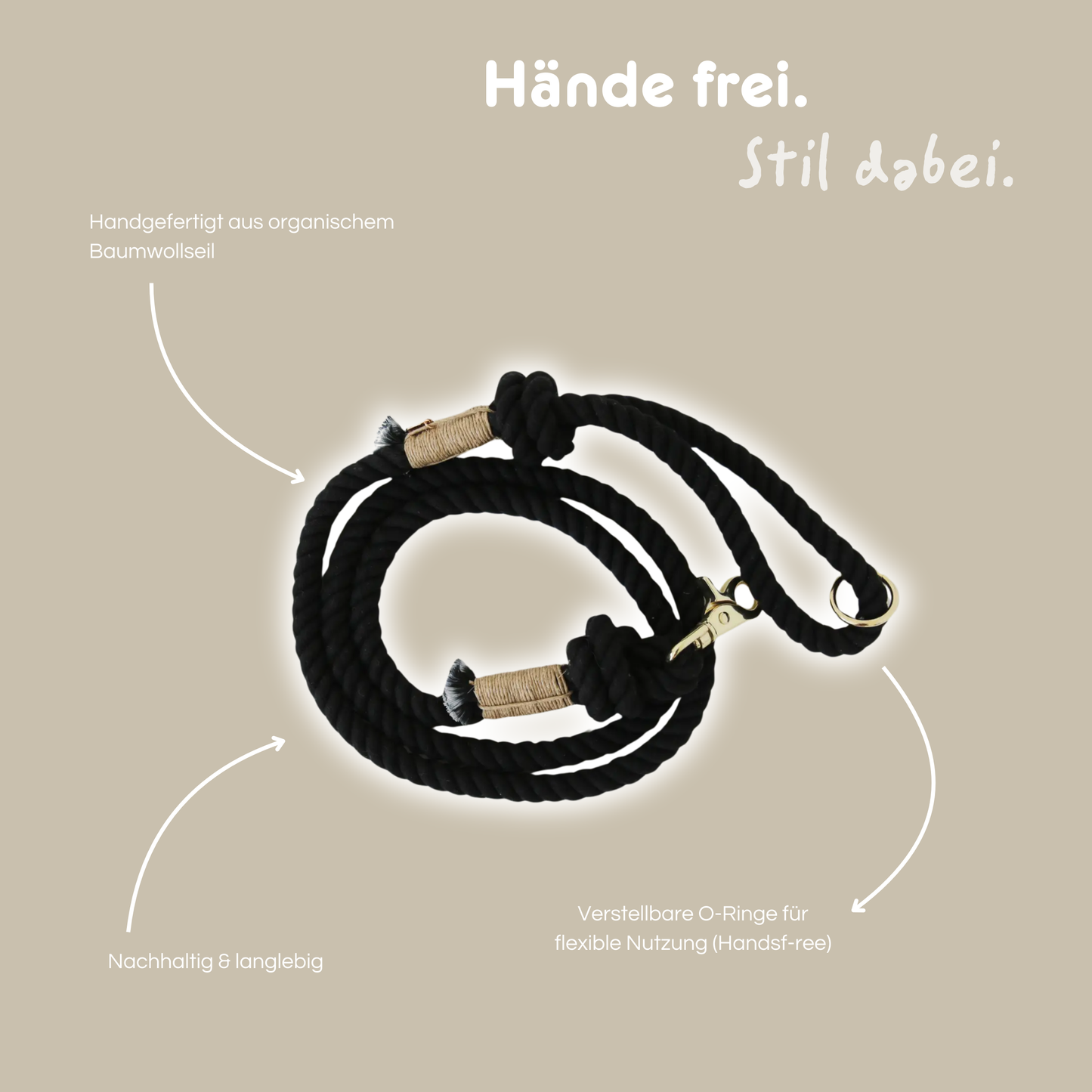 Hands-Free Leine 'Midnight Black'