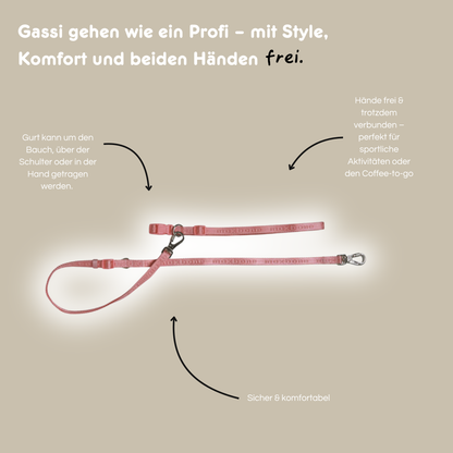 Leine Handsfree 'GO!' - Rosewood