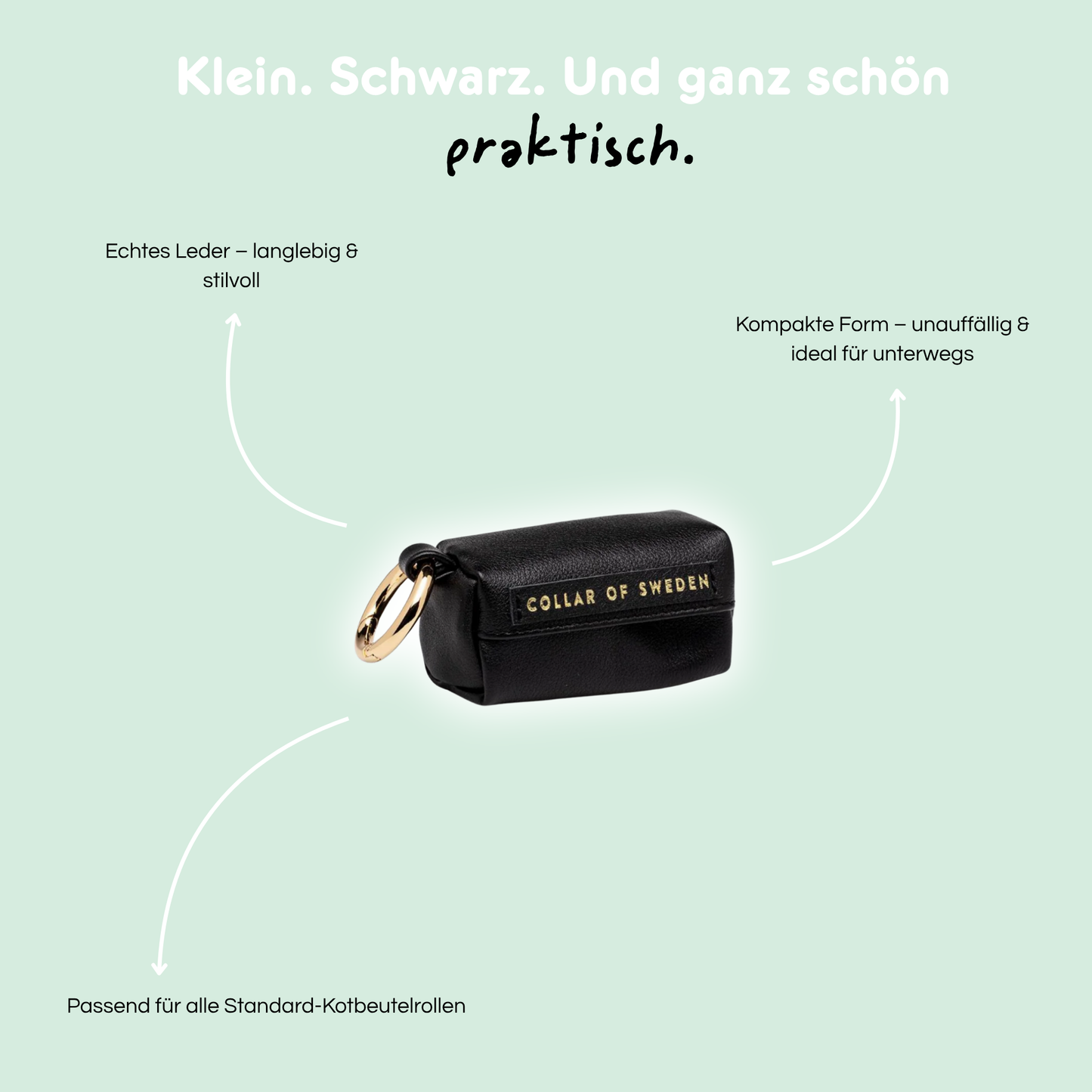 Leder-Kotbeutelspender 'Black'