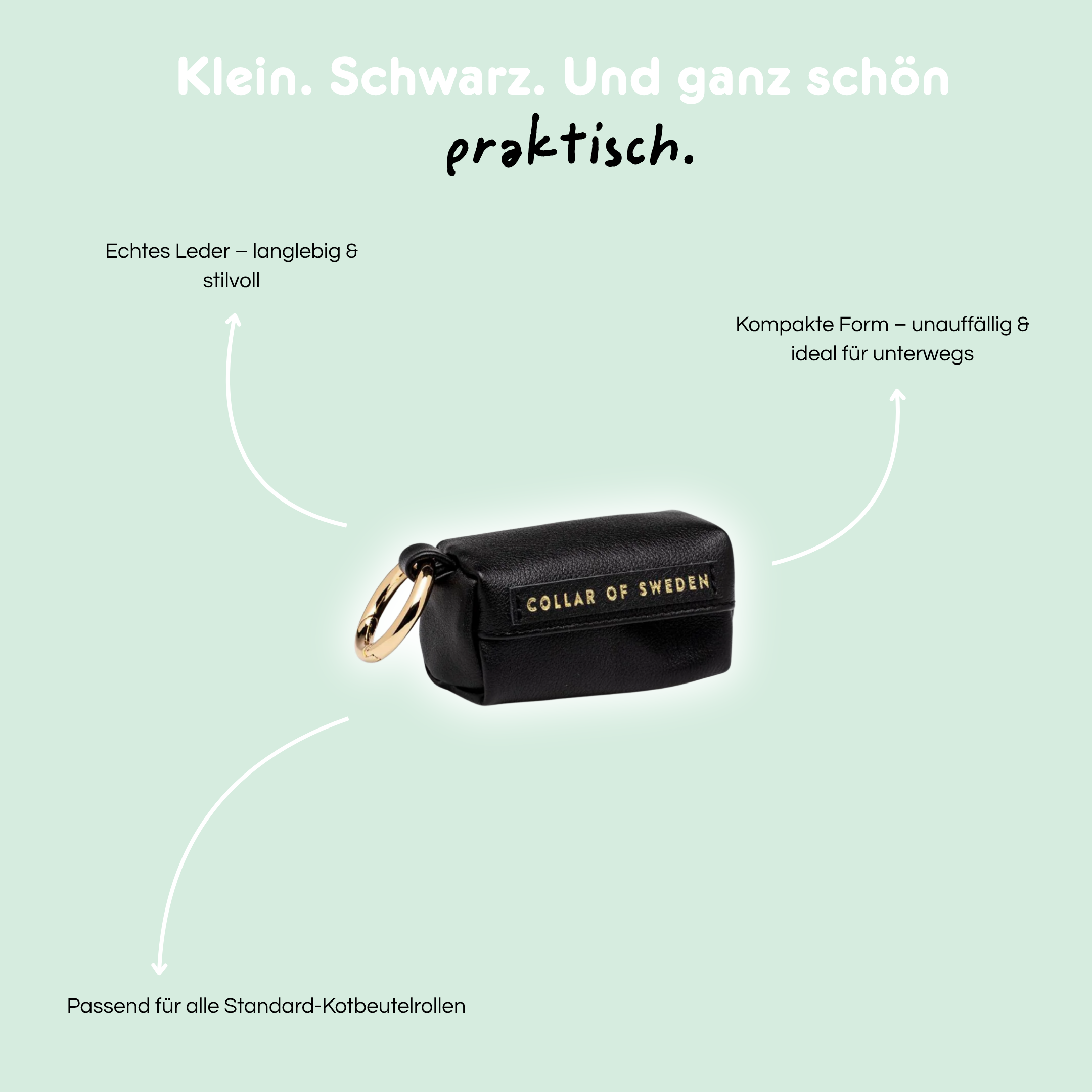Leder-Kotbeutelspender 'Black'