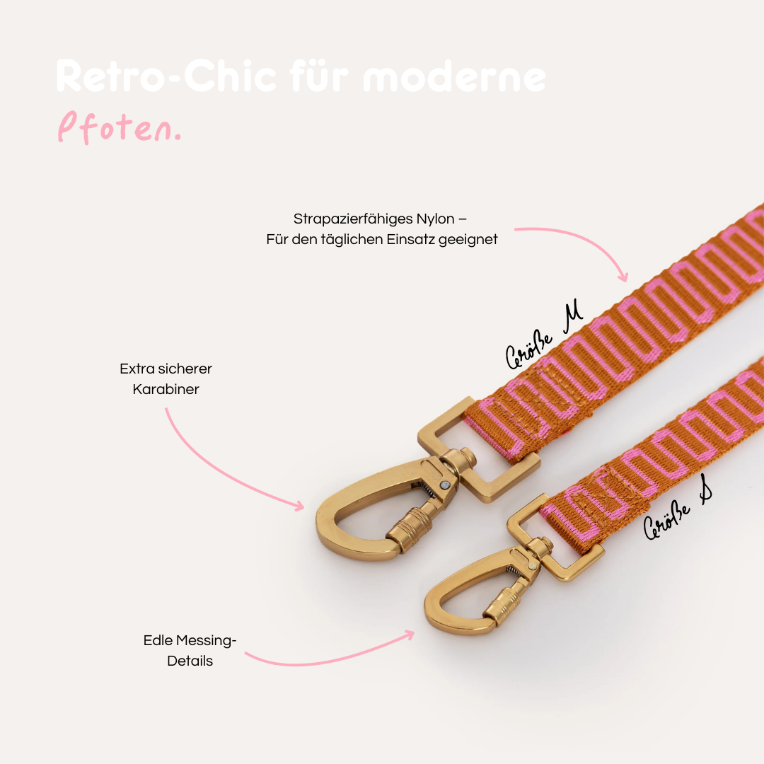 Leine 'Retro Wave' - rost/pink