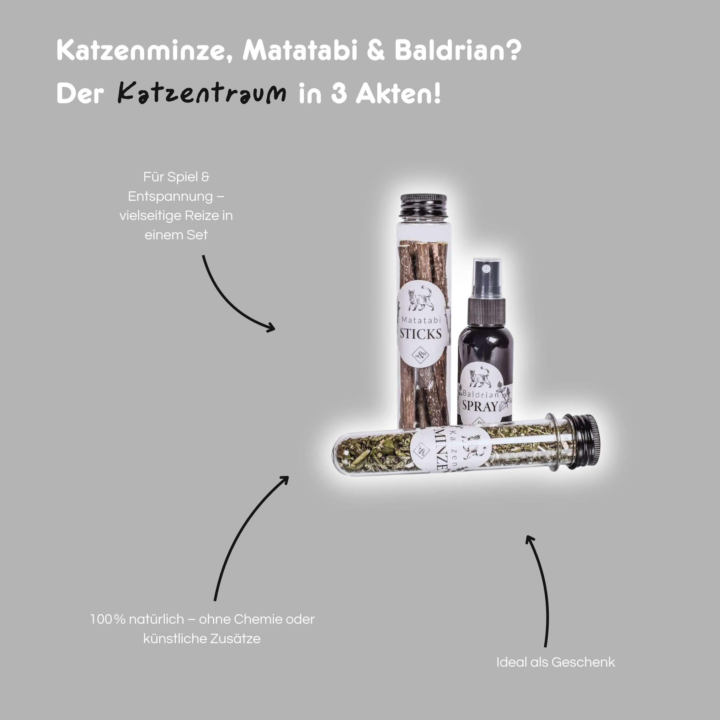 Katzenkräuter Mix - 3er Set