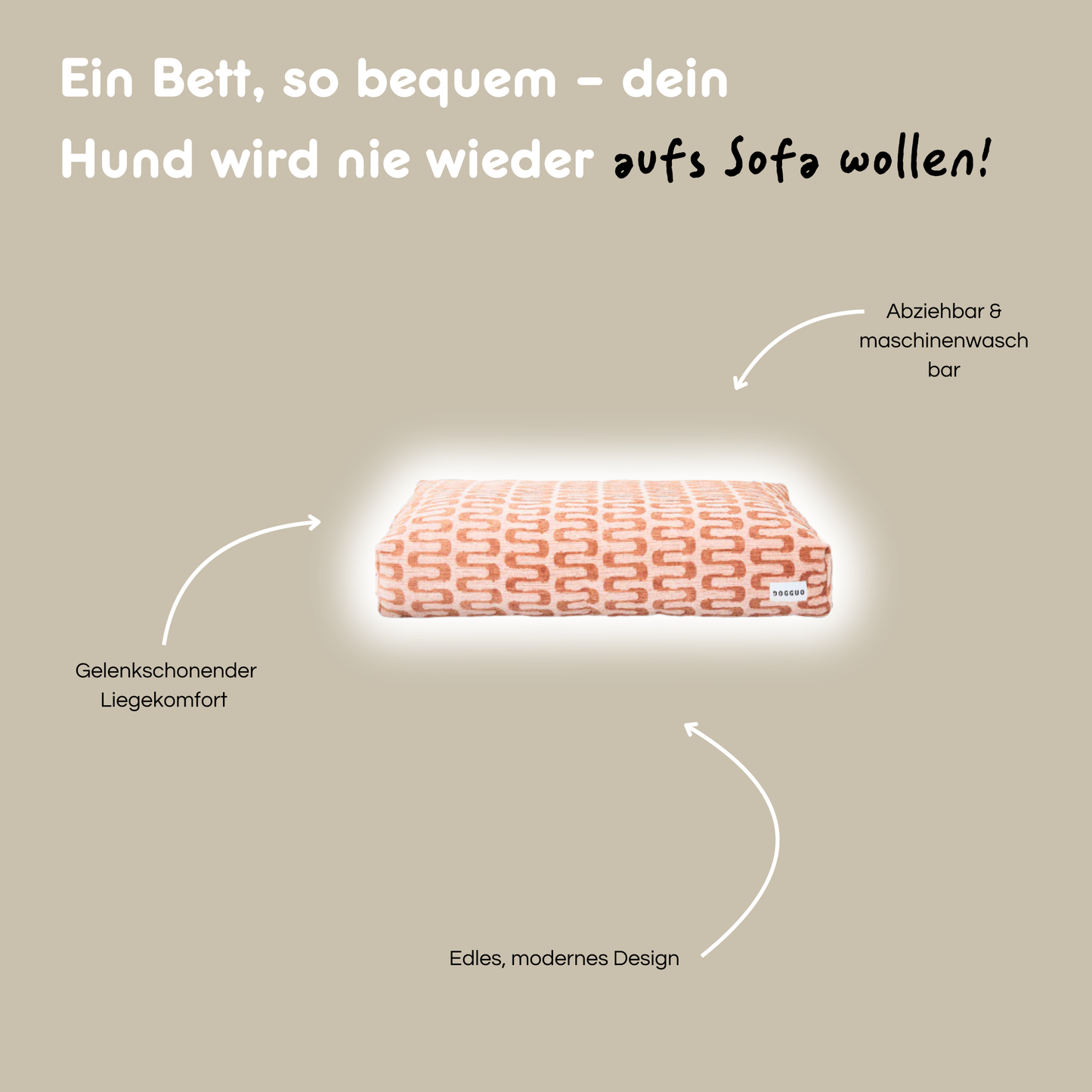 Hundebett 'Retro Wave Beige'