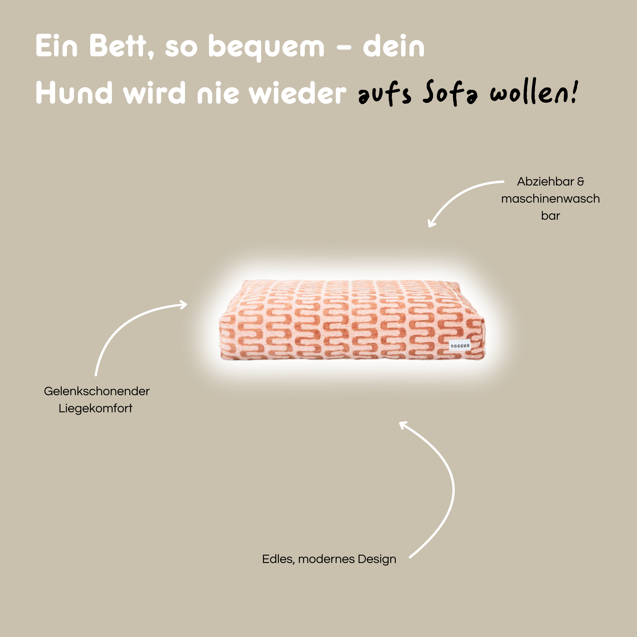 Hundebett 'Retro Wave Beige'