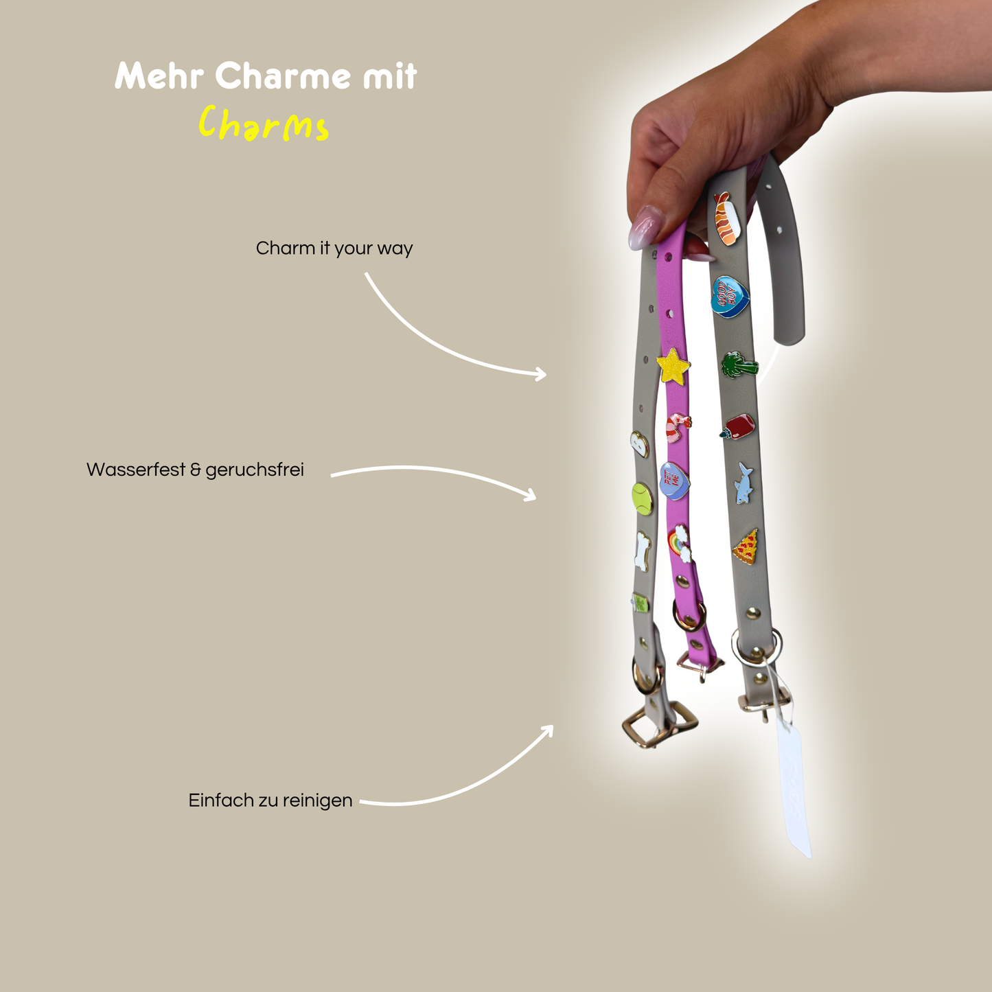 Moodies Charm-Halsband 'Magenta'