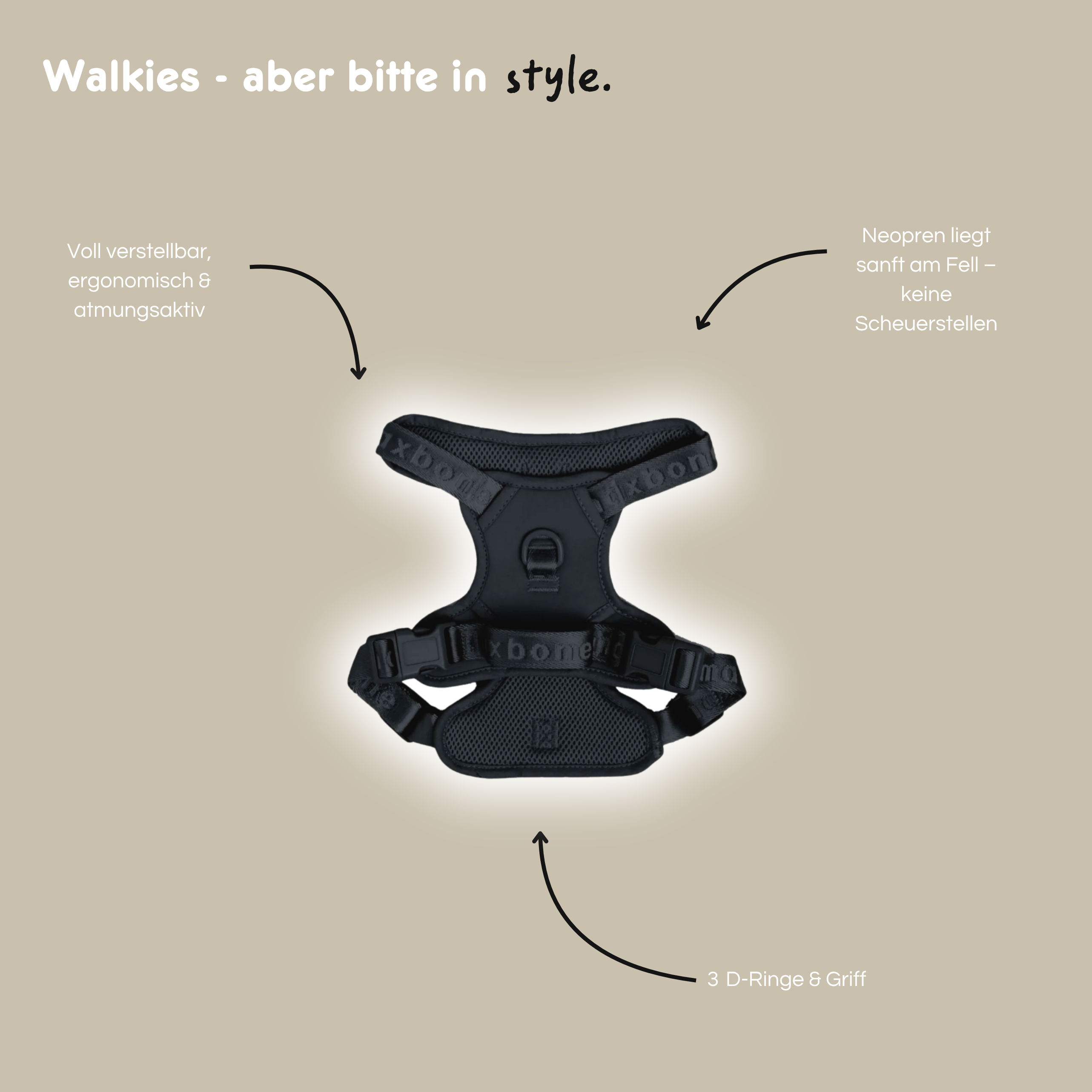 Geschirr 'EASY FIT' - Schwarz