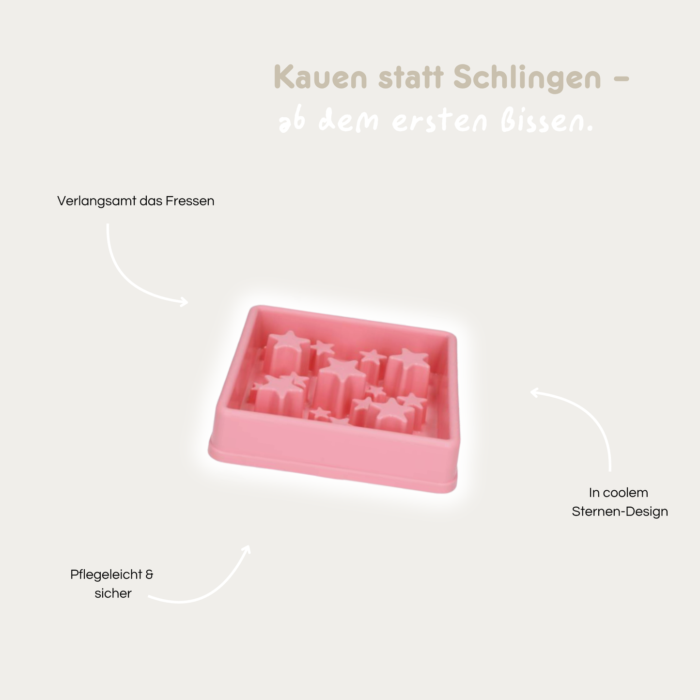 Anti-Schling-Napf 'Star Pink' (S)