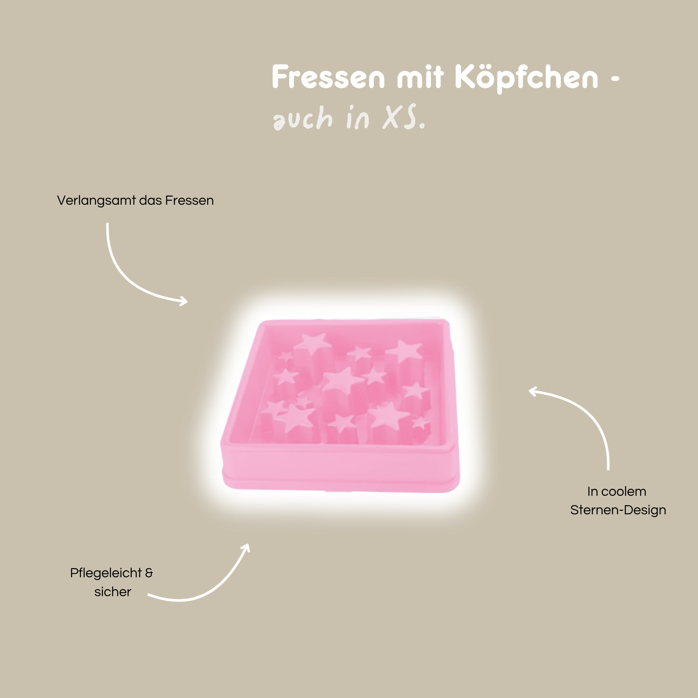 Anti-Schling-Napf 'Star Pink' (XS)