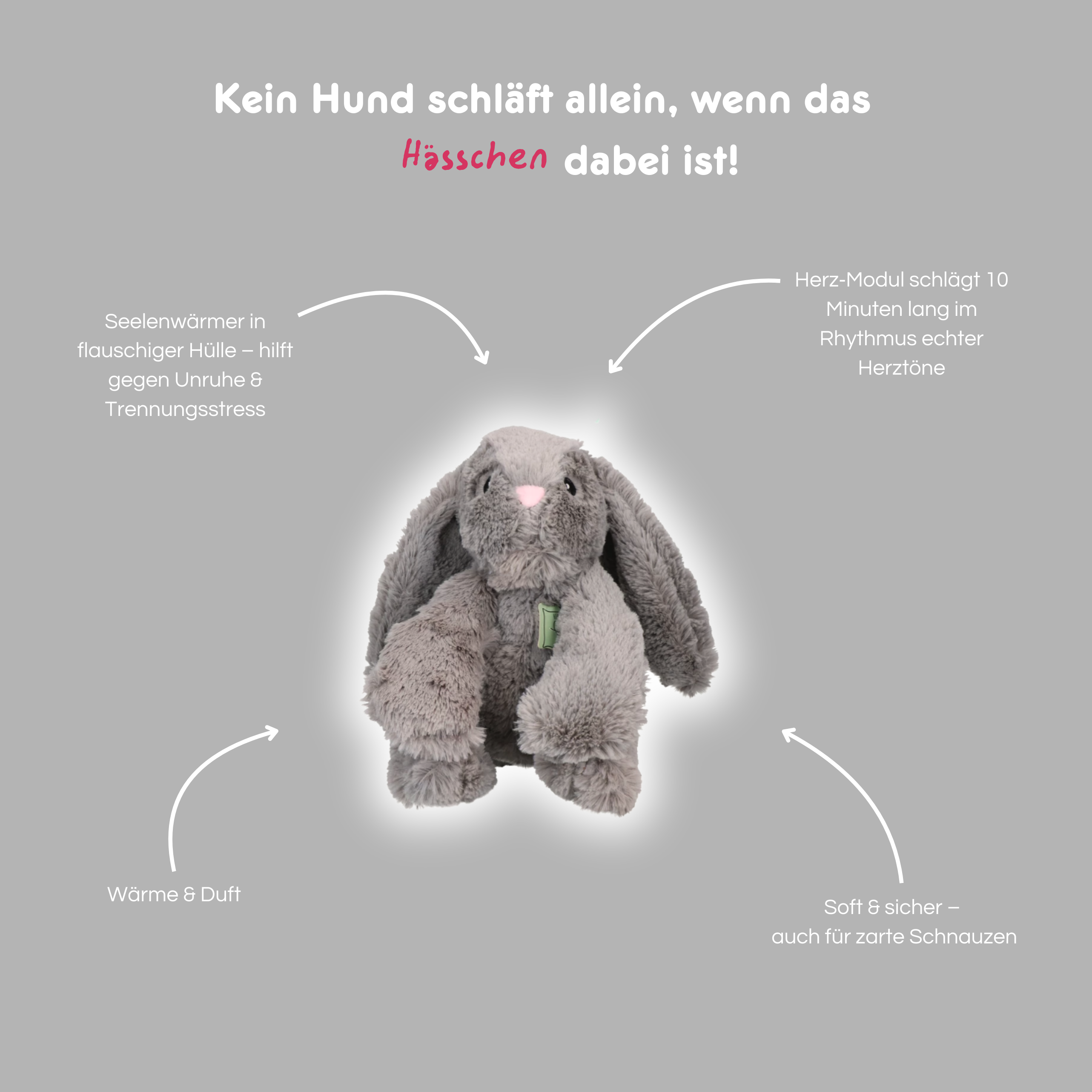 Plüschhase 'Relax Grau'