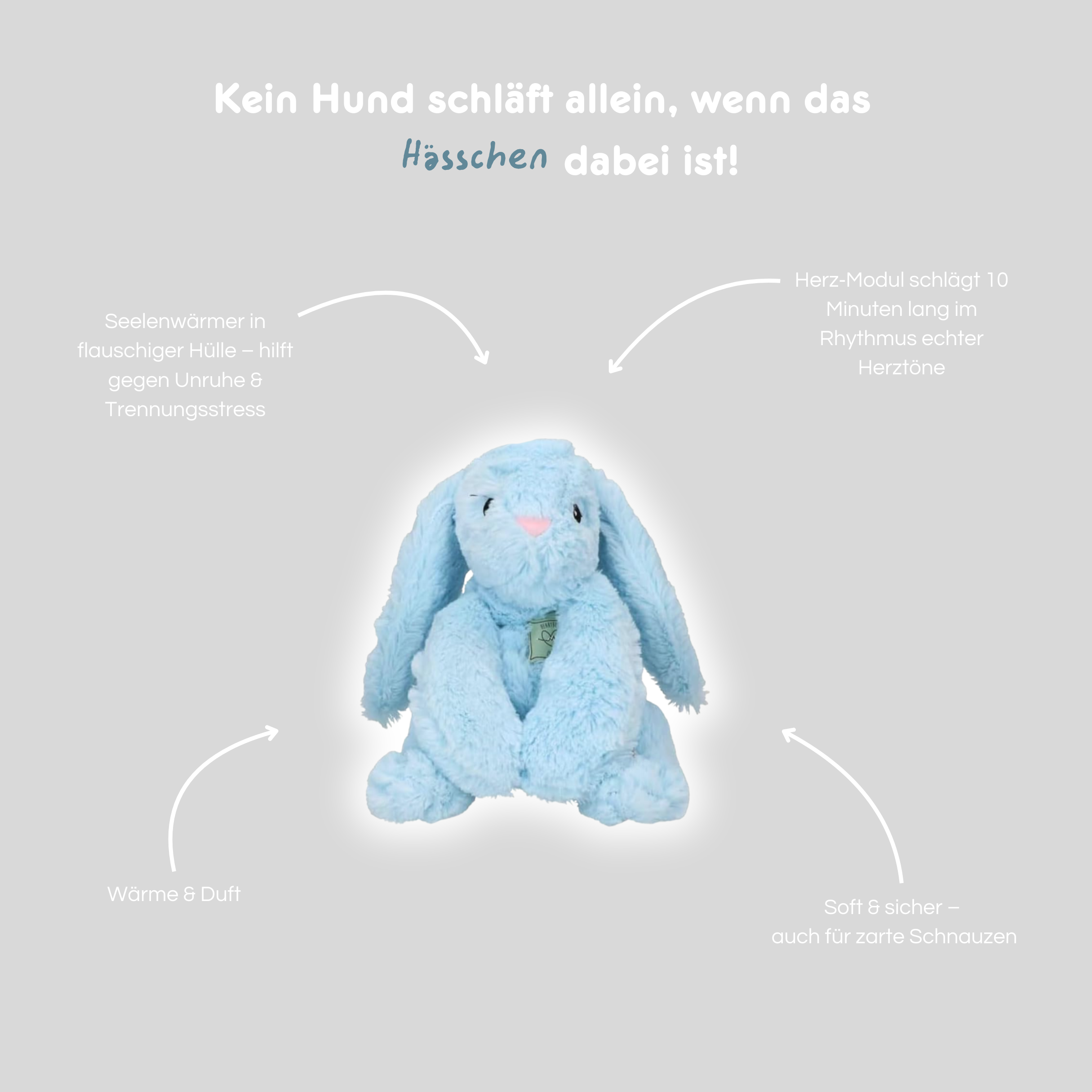 Plüschhase 'Relax Blau'