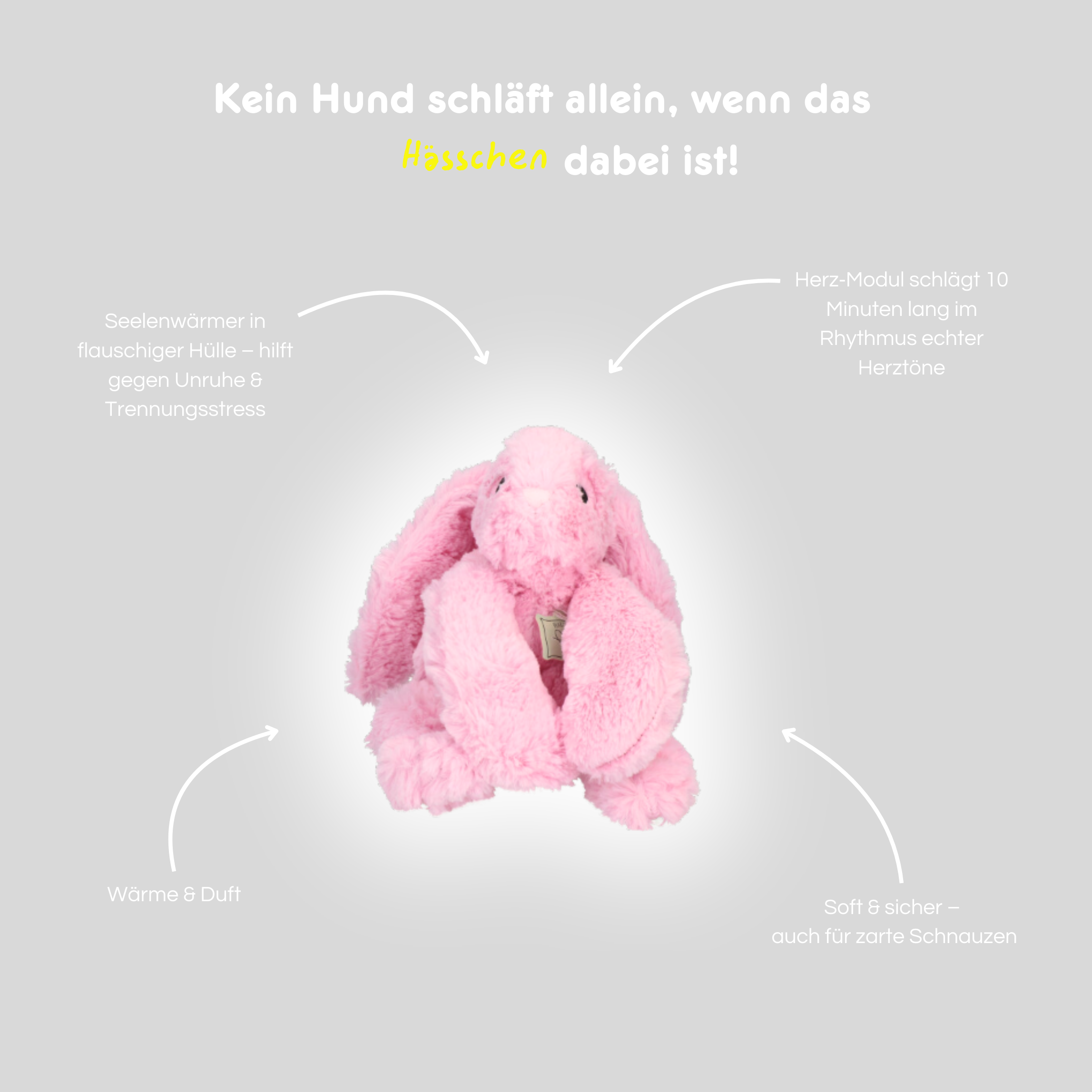 Plüschhase 'Relax Rosa'