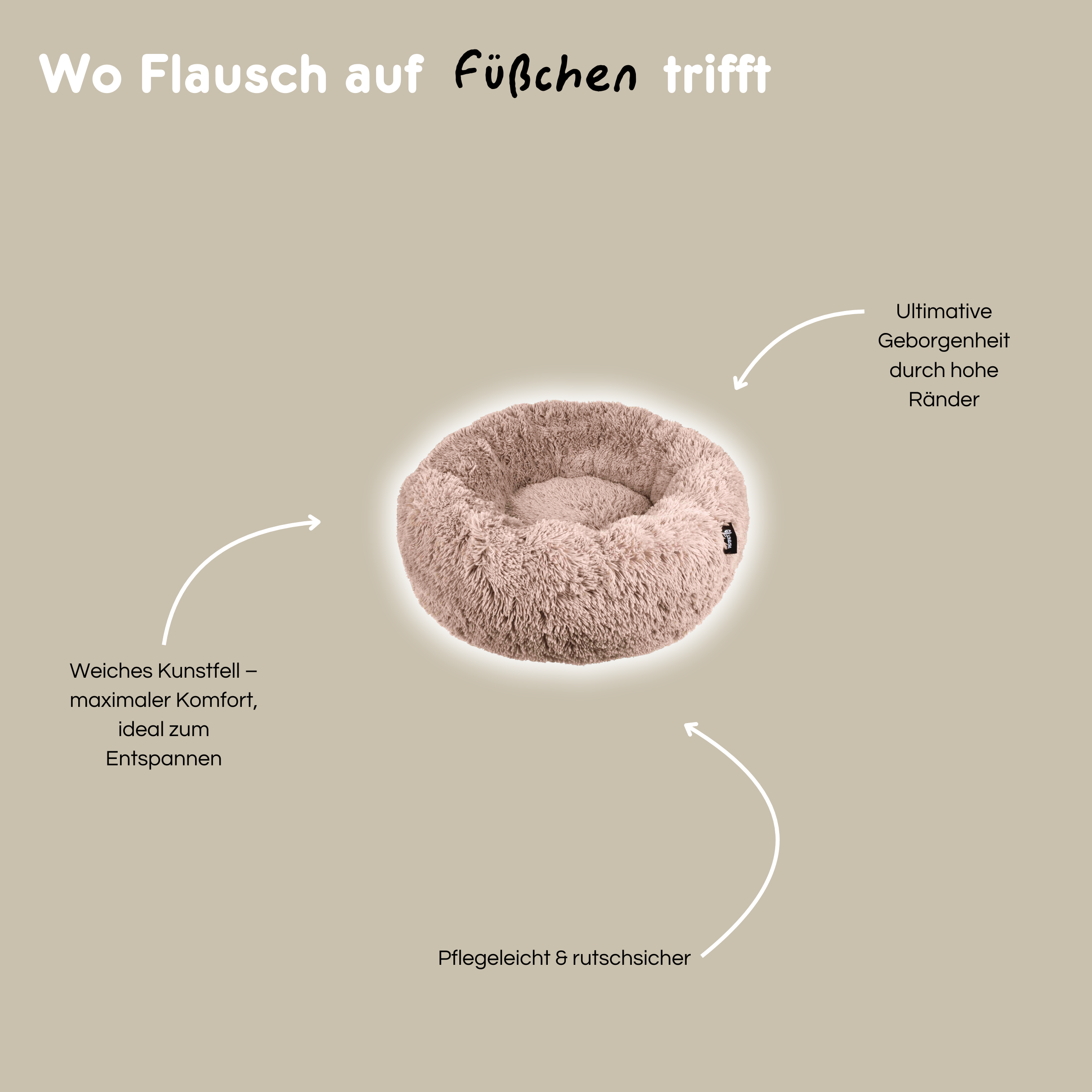 Hundebett 'Fuzz Sand'