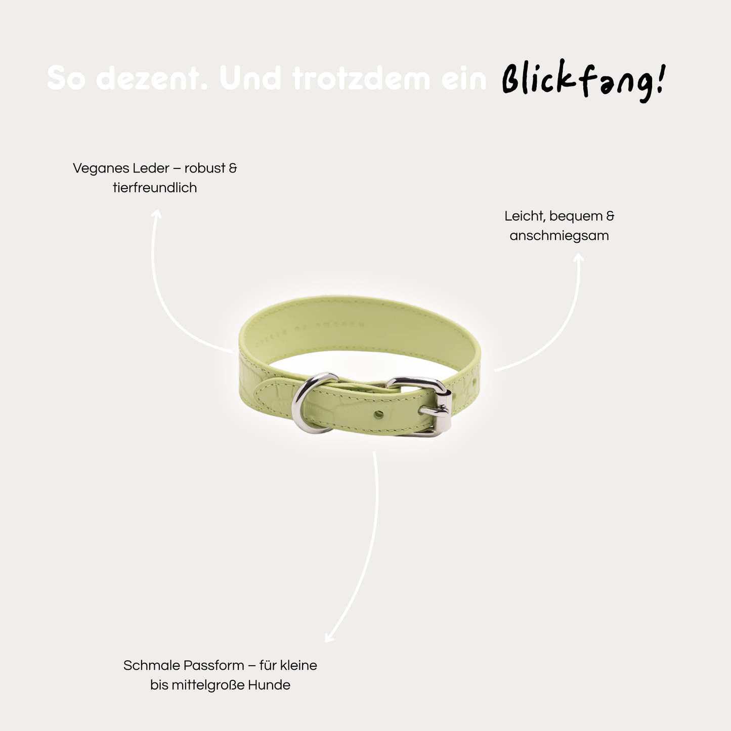 Halsband 'Croco Pastel Green'