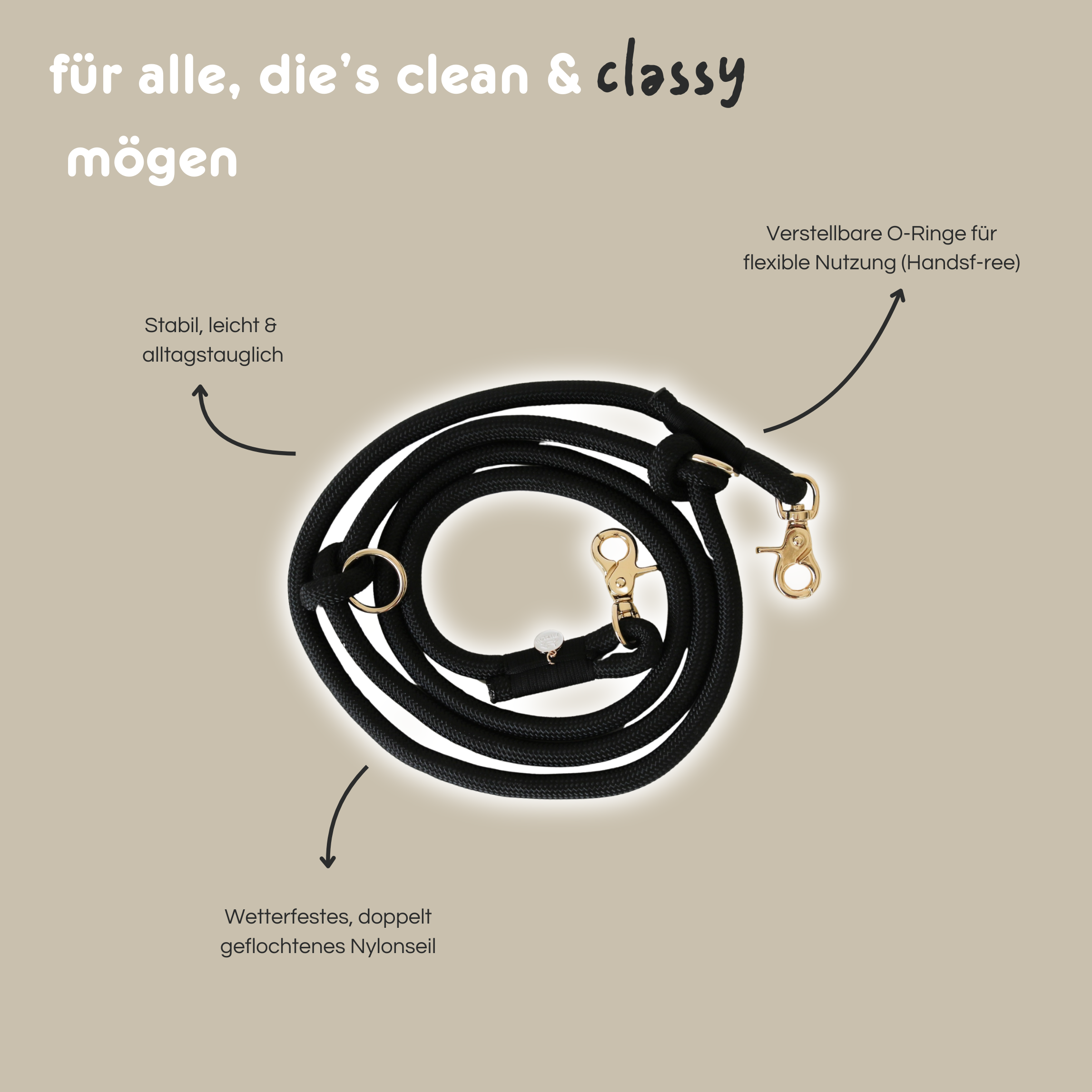 Hands-Free Leine 'Black'