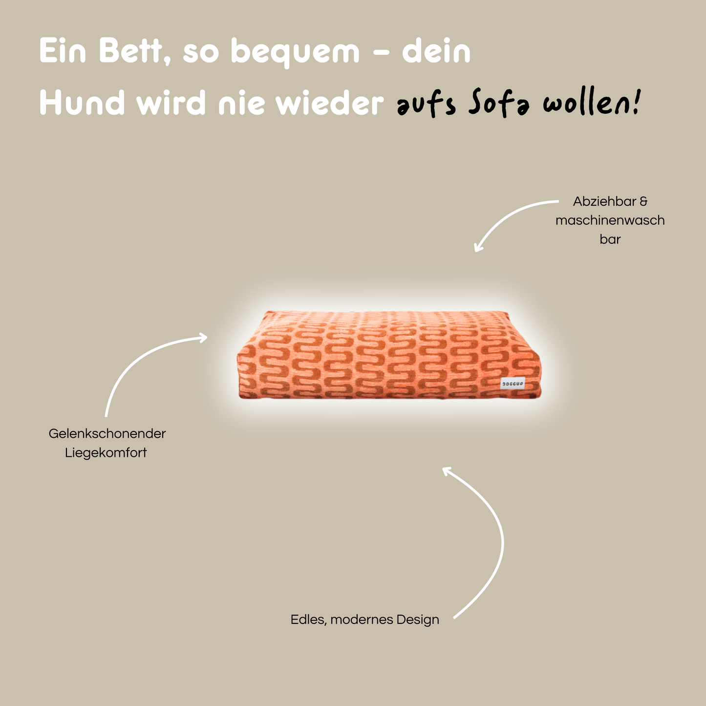 Hundebett 'Retro Wave Apricot'