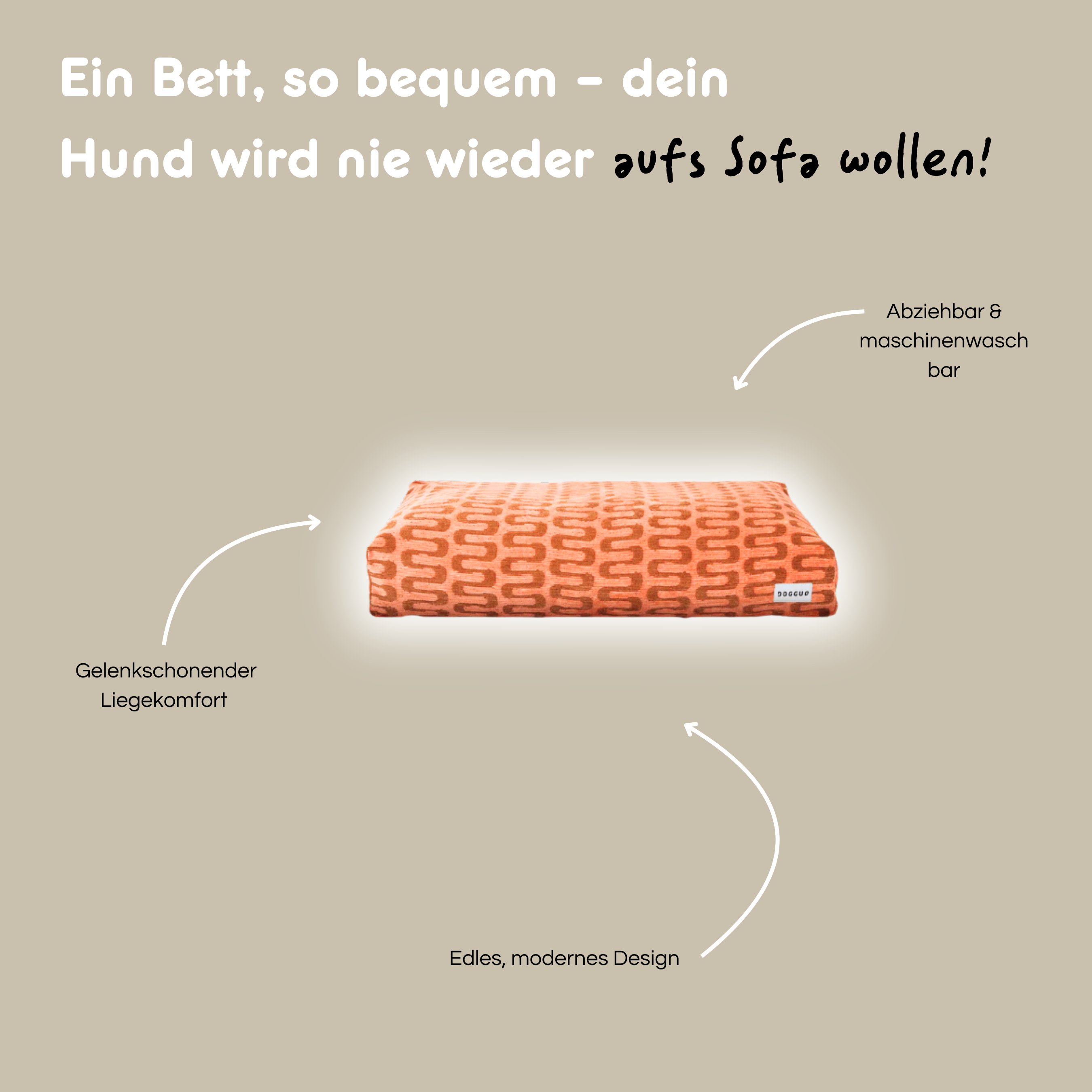 Hundebett 'Retro Wave Apricot'