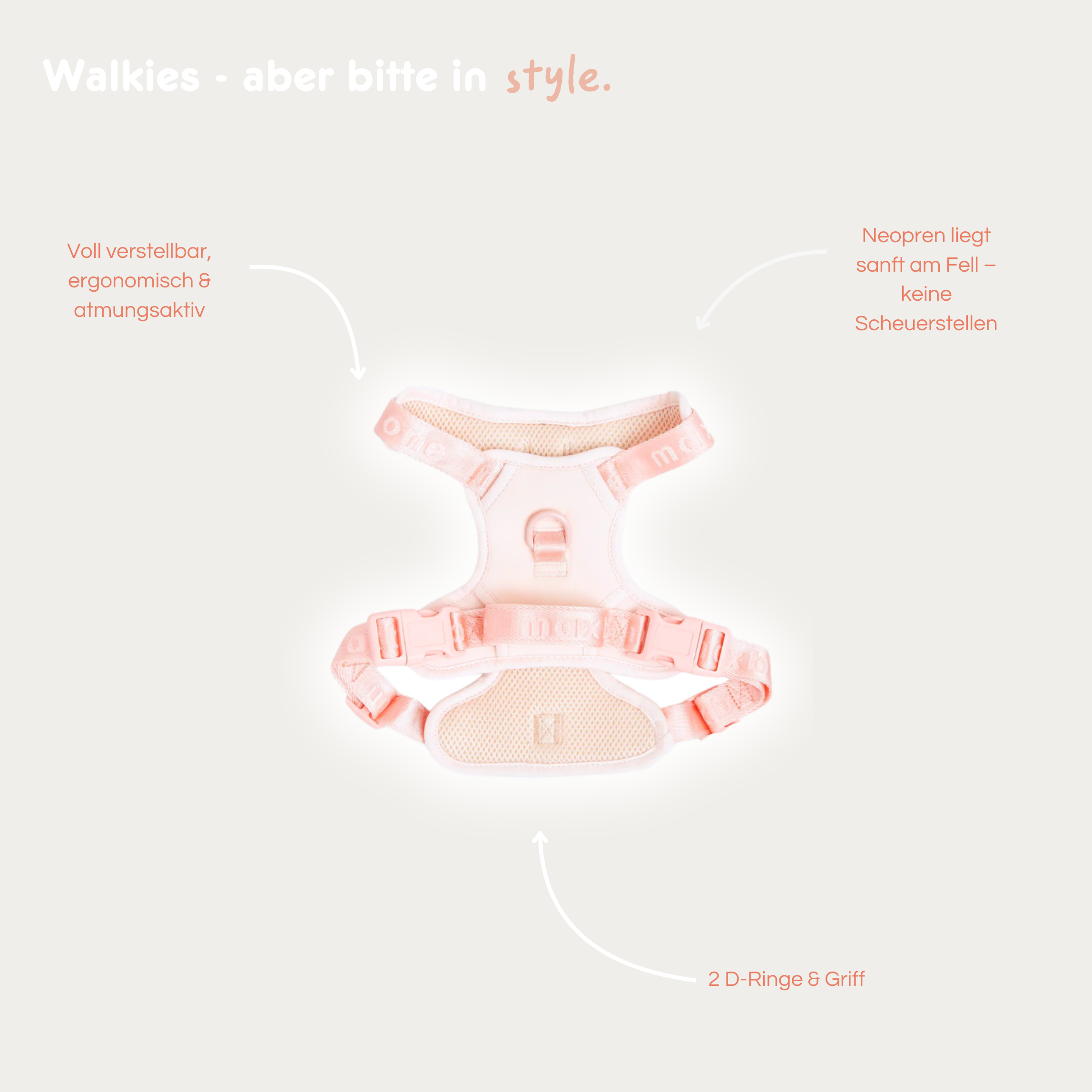 Geschirr 'EASY FIT' - Peach