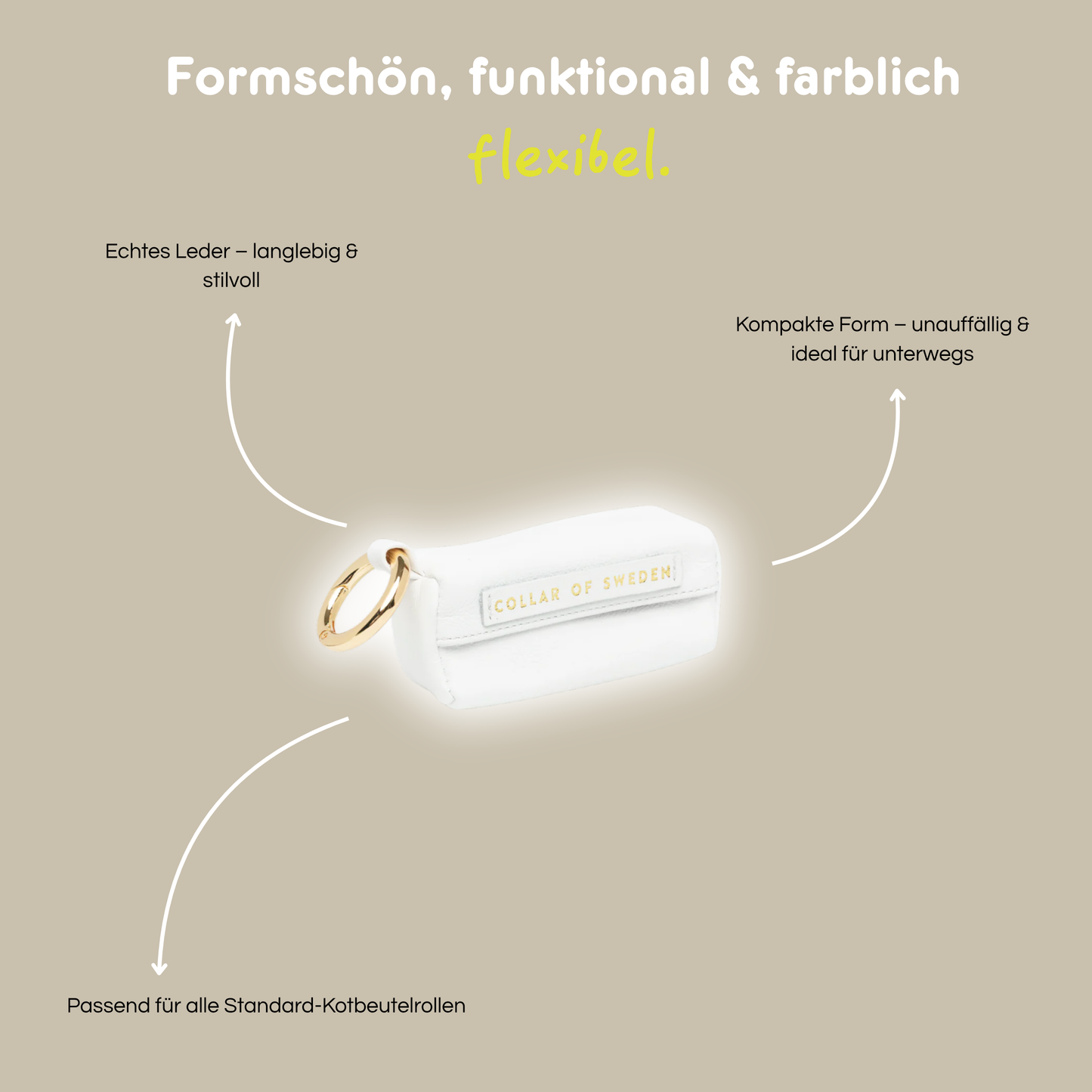 Leder-Kotbeutelspender 'White'