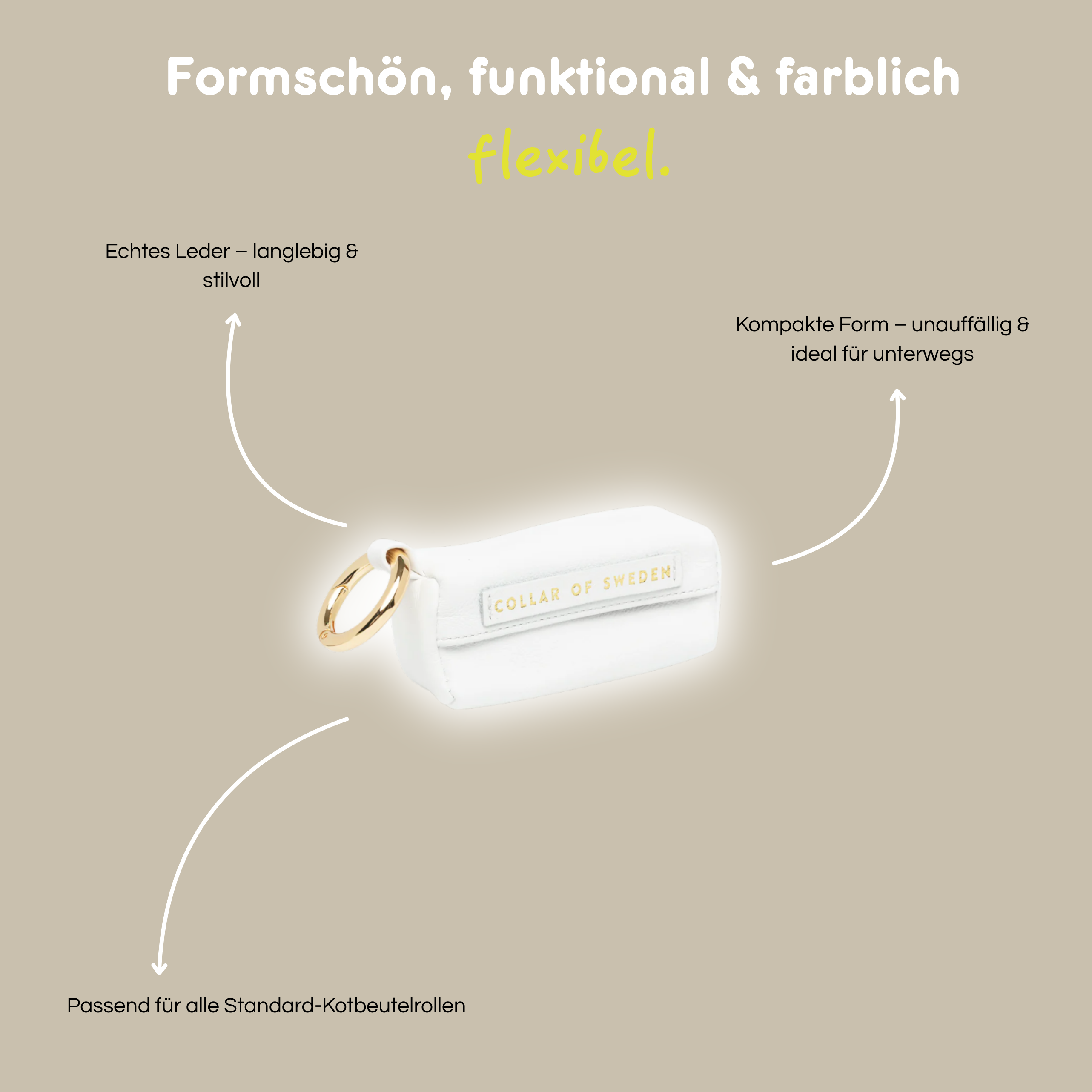 Leder-Kotbeutelspender 'White'