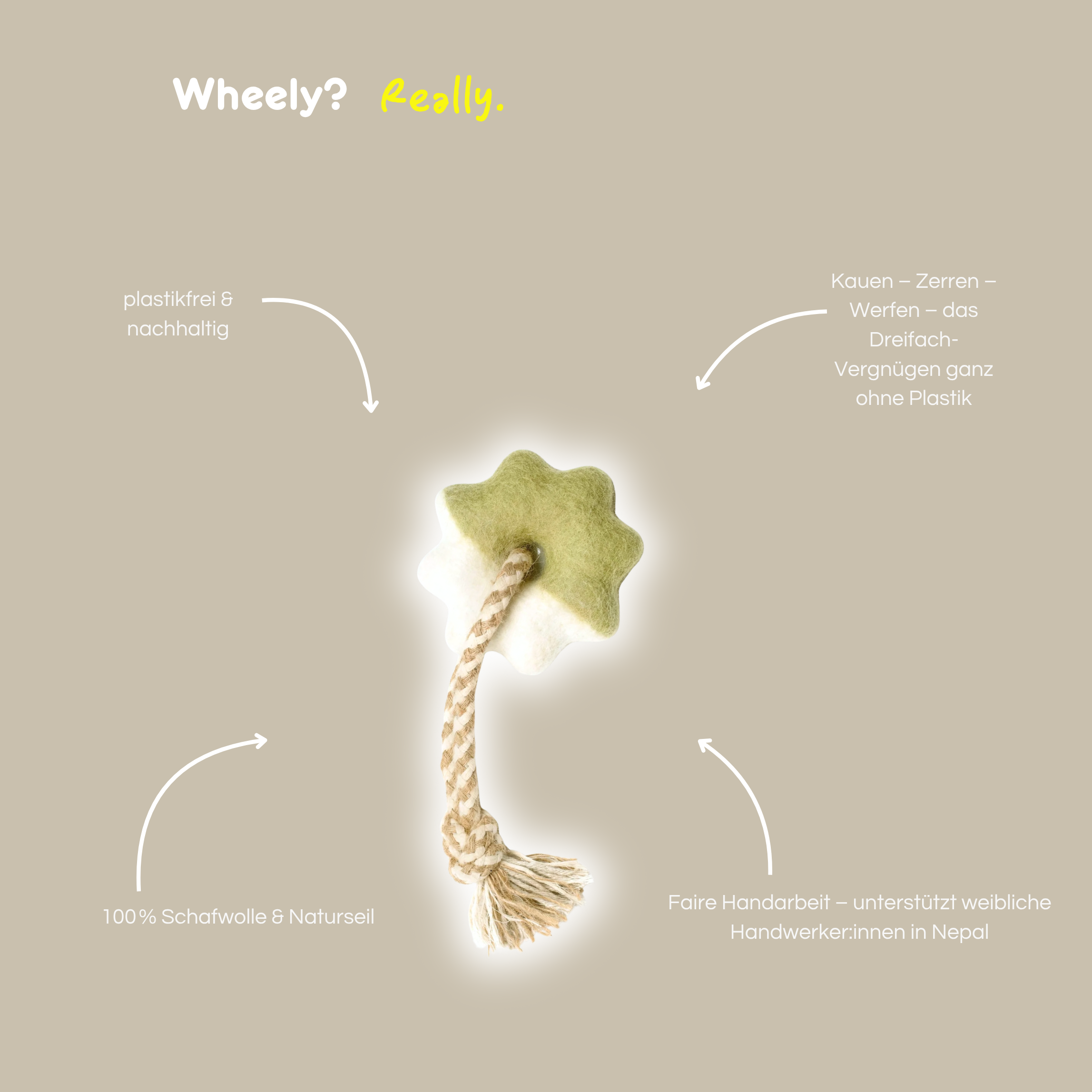 Filzspielzeug 'Wheely Lime'