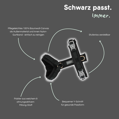 Komfort Geschirr 'Schwarz'