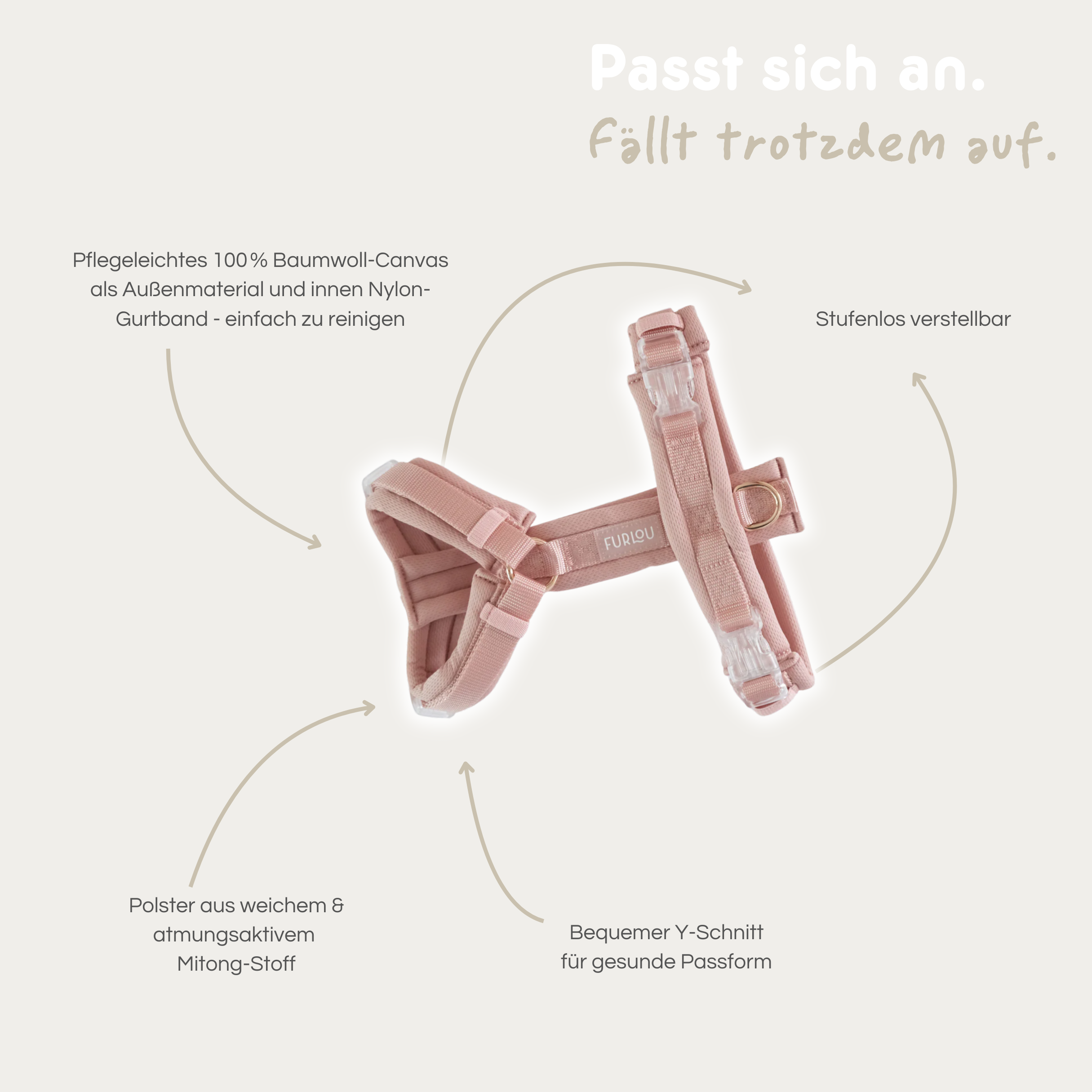Komfort Geschirr 'Rose'